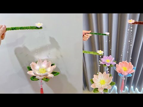 [EASY DIY] Lotus Lantern By Pipe Cleaner | Mid-Autumn Festival | Learning Craft With Min