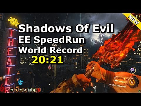 Shadows Of Evil Easter Egg Speedrun World Record Solo 20:21 new strats 4k