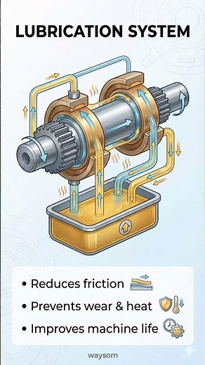 Lubrication System Explained ⚙️ | Mechanical Basics #education #lubrication #mechanicalengineering