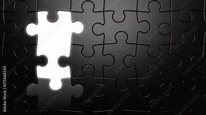 Jigsaw Puzzle Vertical Moving Background with Lighting Elements, Seamless Looping 3d Animation, 4K Ultra HD 3840x2160