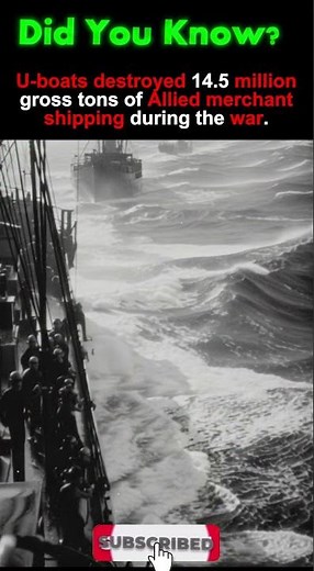 U-Boats Sank 14.5 Million Tons of Allied Merchant Ships #WW2 #WorldWar2 #UBoat #BattleOfTheAtlantic
