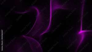 Beautiful abstract dot-wave technology background. Abstract purple digital particle dot wave and dynamic wave of particles.