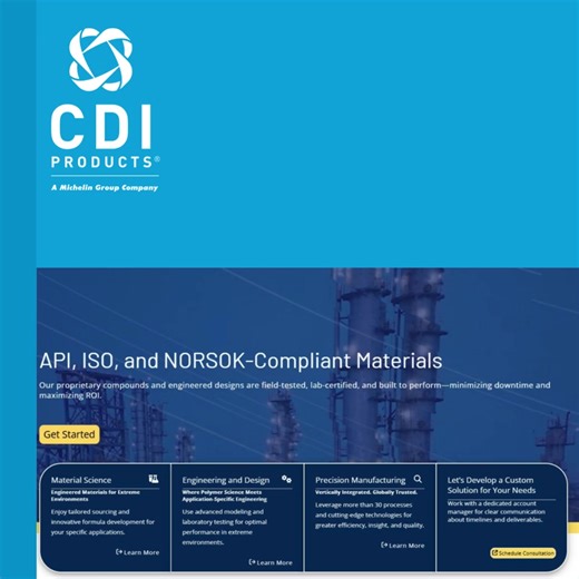 ✈️ We’re thrilled to unveil the new CDI Products website homepage! Our refreshed homepage highlights what truly sets CDI Products apart — we’re more than a manufacturer. We are a global engineering partner with deep expertise in polymer science and a proven track record in mission-critical applications across 12 core industries, including aerospace, energy, general industrial, semiconductor, water treatment, and more. At CDI, innovation starts with collaboration. Our engineers and material scien