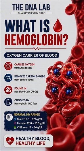 What is Hemoglobin..?🩸#hemoglobin #blood #anemia #medicalstudent #laboratory #shorts #ytshorts