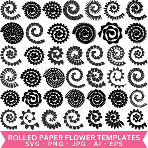 3D Rolled Paper Flower SVG Bundle, Cricut Templates (digital Download) - Etsy