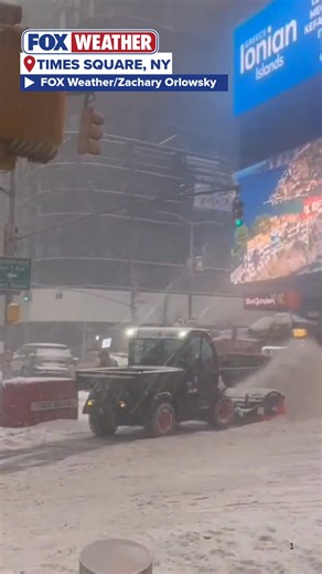 PLOW TIME❄️: Snow is coming down fast in Times Square, as plows try to keep up. Stick with FOX Weather for all the latest updates as this powerful storm takes over the Northeast. #snow #timessquare #nyc #winterstorm #FoxWeather | FOX Weather