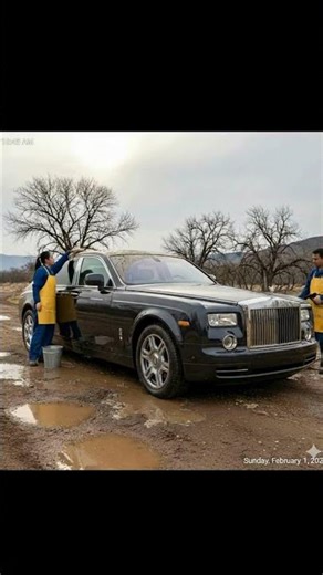 Cleaning rolls royce car