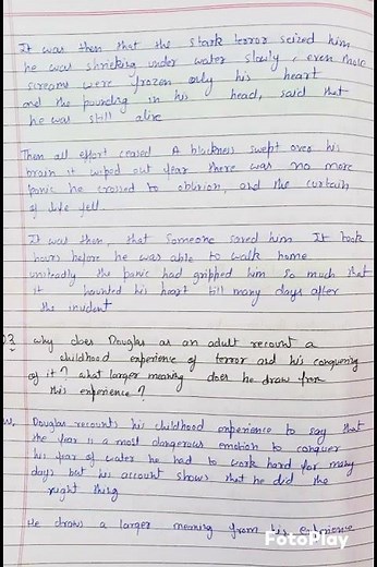 class 12 ENGLISH ch 3 Deep water.... NCERT question and answers... book Flamingo