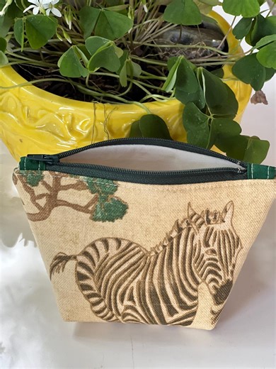 Handmade Zebra Print Cloth Mini Zipper Pouch or Cosmetic Bag - Etsy