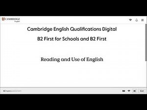 B2 First and B2 First for Schools Digital tutorial