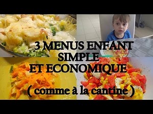 3 MENU IDEAS FOR CHILDREN'S LUNCH... A BIT LIKE THE CAFETERIA