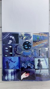 Cyberpunk Retro Futuristic Sticker Collection Book, 30 Sheets DIY Decorative Stickers with Glitter, Glossy and Matte Foil Designs, 125x125mm (Blue)