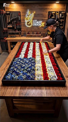 DIY Glowing American Flag Epoxy Table 🇺🇸