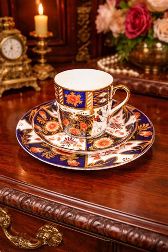 Antique English Royal Cauldon Fine Bone China Trio, Imari Pattern Victorian Tableware - Etsy