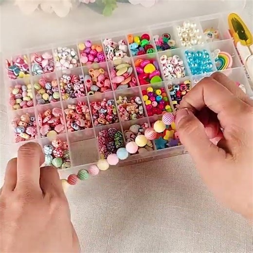 Children's bead girl toy puzzle handmade DIY production material package bracelet necklace jewelry