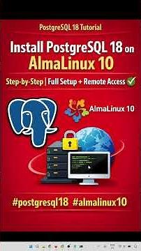 Install PostgreSQL 18 on AlmaLinux 10 | Full Setup + Remote Access ✅ #postgresql18 #almalinux10