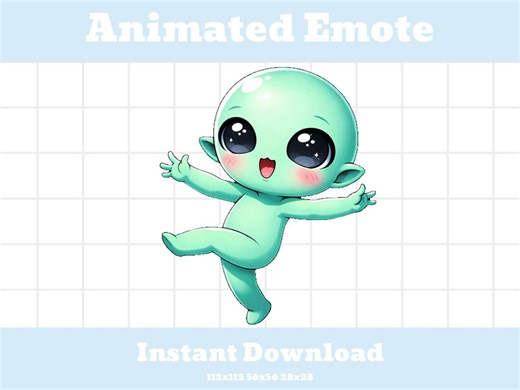Spinning Alien Gif Dancing Animated Alien Emote Kawaii Chibi Twitch Discord - Etsy
