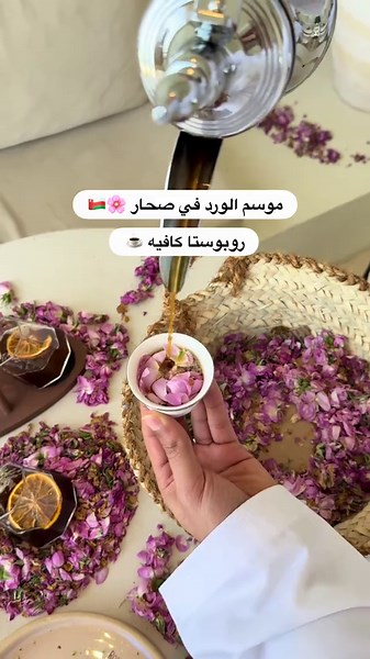 ‏موسم الورد وصل صحار 🌸🇴🇲 فعالية روبوستا كافيه من ورد الجبل الأخضر