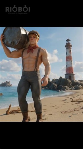 Muscle Keeper Spots Hot Merman | bara ai animation #Shorts #anime #bl #bara #isekai #lgbt