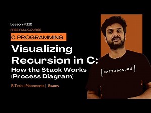 Visualizing Recursion in C: How the Stack Works (Process Diagram) || C Programming || Lesson 112 ||