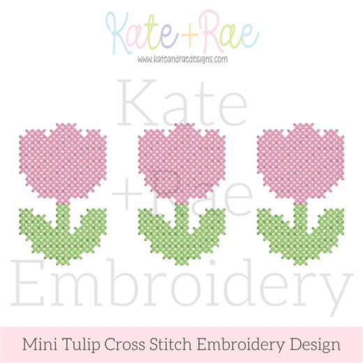 Mini Tulip Trio Cross Stitch Embroidery Design • Floral Cross Stitch Embroidery Design • Digital Download - Etsy