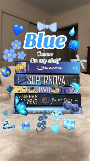 Some blue covers. I have way more than I thought and this isn’t even all of them 🫣 💙🦋🐟📖 #booktok #blueaesthetic #bookcovers #fypシ #books
