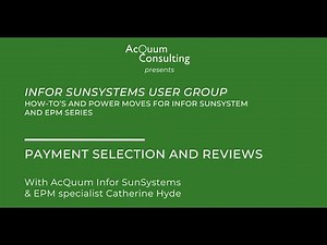 Payment Selection and Review in Infor SunSystems
