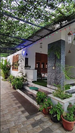 a peaceful walk up to my home. 🪴 What do you think of this entryway design?#HomeGarden #GreenLife