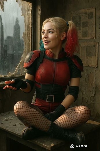 crazy fishnets harley quinn(ai fan edit)