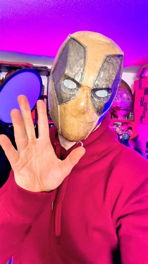 Cardboard Deadpool Mask I Made! #deadpool #epiccardboardprops