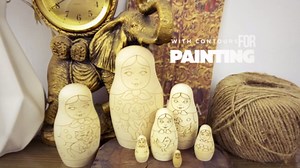 AEVVV Blank Russian Nesting Dolls to Paint Set 7 pcs - Wooden Crafts to Paint Your Own Matryoshka - Unfinished Wood Crafts - Blank Nesting Dolls Unpainted