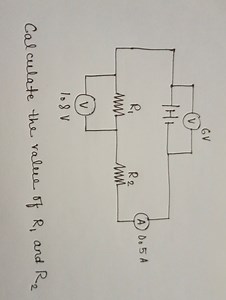 Calculate the value of R1 and R2 from the given circuit diagram... | Filo