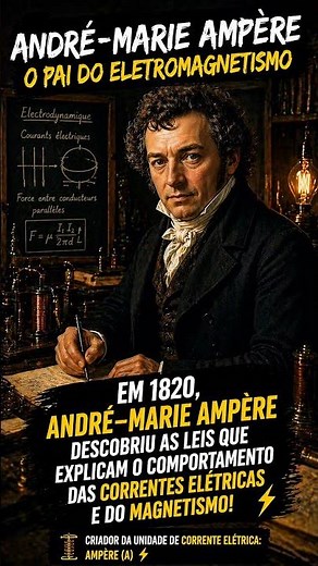 EM 1820, ANDRÉ-MARIE AMPÉRE DESCOBRIU AS LEIS QUE EXPLICAM O COMPORTAMENTO DAS CORRENTES ELÉTRICAS