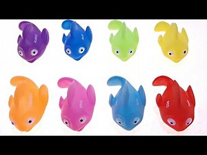 Learn Colors with Colored Plastic Fish Toys - Learning Video for Toddler and Babies