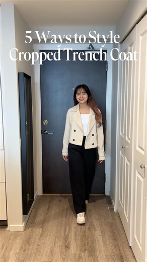 1 Cropped Trench Coat (From Zara), 5 Looks ✨ #trenchcoat #springoutfit #stylingtips #casualoutfits
