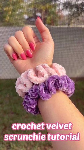 Crochet Velvet Scrunchie Tutorial | Step-by-Step Guide
