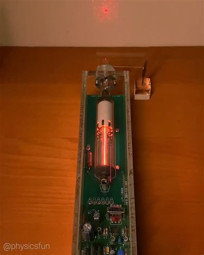 physicsfun on Instagram: "HeNe Laser: before there were diode based laser pointers, laser beams were produced by exciting mixtures of gases with high voltage and placing a mirror at each end. This vintage laser is based on the original laser design from Bell Labs in 1962 and has just such a configuration and uses a mixture of helium and neon. The red 632.8nm coherent beam comes from Light Amplification through Stimulated Emission of Radiation (LASER), and photons of this wavelength are one of th