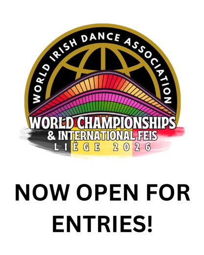 And just like that... entries are now open for the WIDA World & International Championships and International Feis. Join is in Belgium for this 4 day celebration of Irish dance! #wearewida #widafamily #widaworlds2026 | World Irish Dance Association (WIDA)