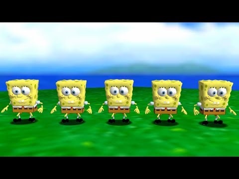 SpongeBob in Super Mario 64 (5 Players) - Full Game 100% Walkthrough