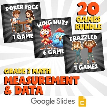 20 No Prep Math Games Bundle A - Measurement & Data - Grade 3 Review Activity