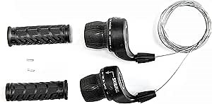 MEGHNA Bicycle 18 Speed Shifter Twist Shifter Lever 3x6 Speed Grip Shift Left and Right Shifter Mountain Bike Commuter Bike Folding Bike Gear Grip Shift with Grips(Pair)