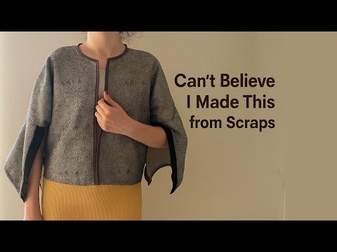 ✂️ I Made This Chic Fall Jacket from Fabric Scraps — No Pattern Needed🧵💥