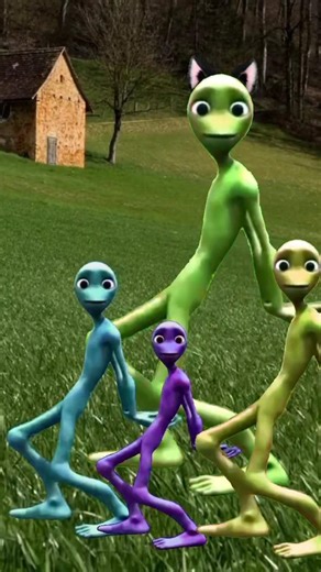 Green Blue Alien Funny Dance #shorts #alien #funny #aliendance