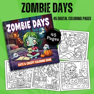 Zombie Days Coloring Pages | 45 Cute & Creepy Halloween Activity Sheets