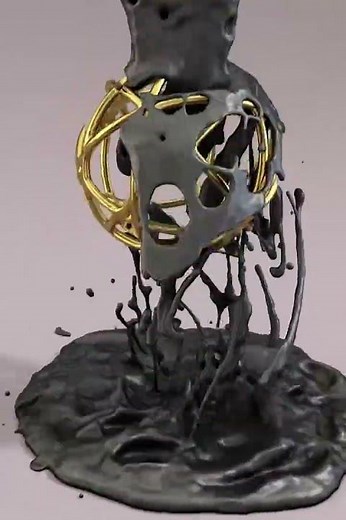 Realflow for Cinema 4d - 3D animation of Viscous Metalic Cream