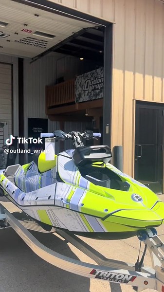 Heres our “Warren Little” design on a brand new 2024 Spark ⚡️ $50 OFF Sea-Doo PWC wraps, ends May 31st! #seadoosparktrixx #seadoo #outlandwraps