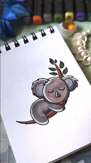 Cute Sleeping Koala Drawing 🐨💤 | Easy Cartoon Animal Art for Kids Adorable Koala Drawing Tutorial