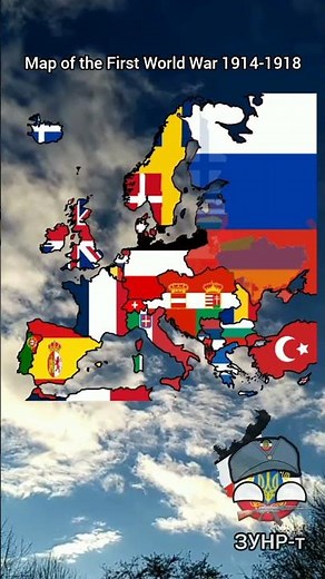 World War I map 1914-1918 #history #europe