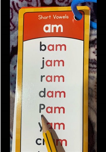 Phonics Cards for Learning Am Words Family