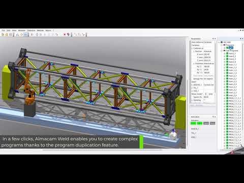 Almacam Weld : Automatic program duplication using OLP software